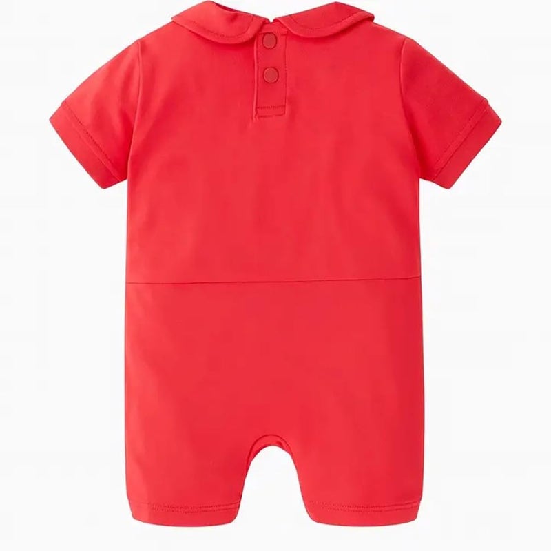 stylesilove Baby Boy Car Racer Romper - Cotton Short Sleeve Outfit for Birthday, Halloween, Toddler Clothes (Red, 12-18 Months) - Image 4